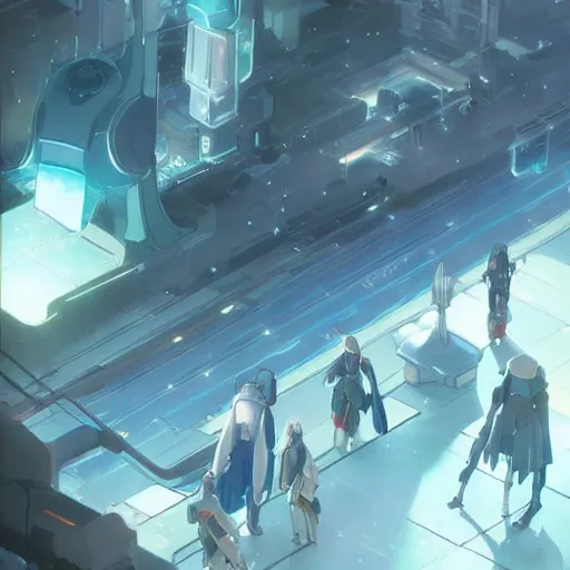 Image similar to Sci-Fi D&D, by makoto shinkai