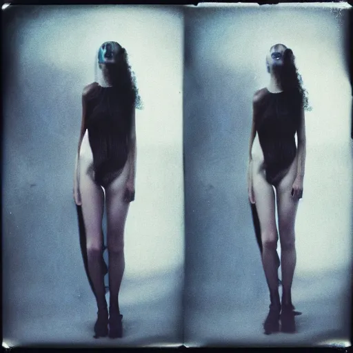 Image similar to kodak portra 4 0 0, wetplate, photo of a surreal artsy dream scene,, girl, weird fashion, photographed by paolo roversi style