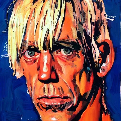 Image similar to Portrait of Iggy Pop by Kent Williams and Phil Hale