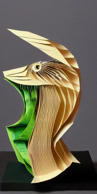 Image similar to a cut paper sculpture of theodore geisel