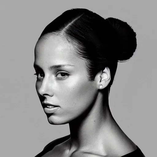 Image similar to alicia keys with wavy ponytail hairstyle