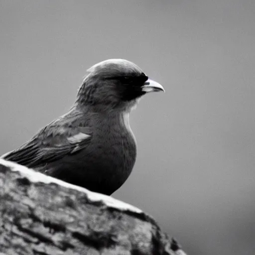Image similar to photograph of a bird with its face right next to the camera