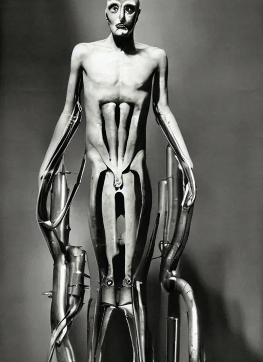 Image similar to the engineer from Prometheus, hollywood movie still, by Man Ray