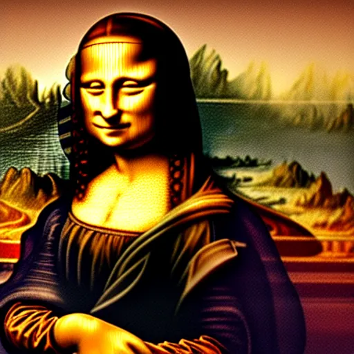 Image similar to mona lisa throw molotov