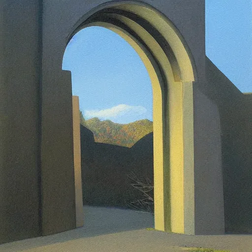 Image similar to a painting of an archway, by clarence holbrook carter