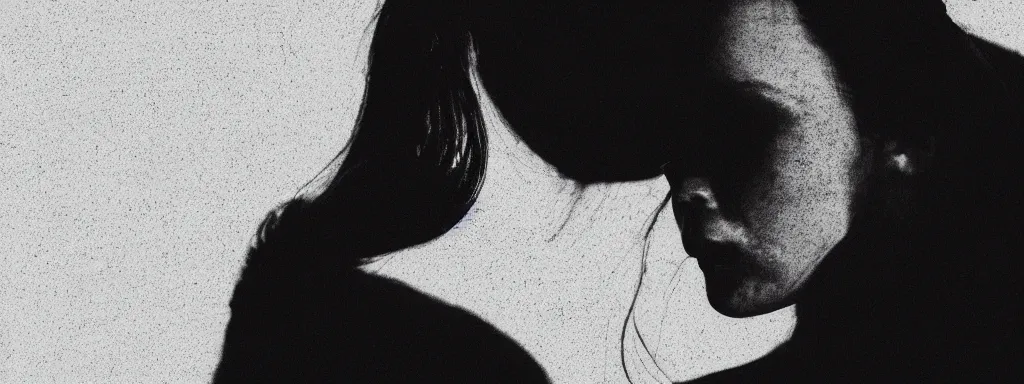 Image similar to a black and white photo of a woman with freckles, an album cover by hallsteinn sigurðsson, trending on behance, figuratism, chillwave, concert poster, poster art, black background, high contrast, noisy