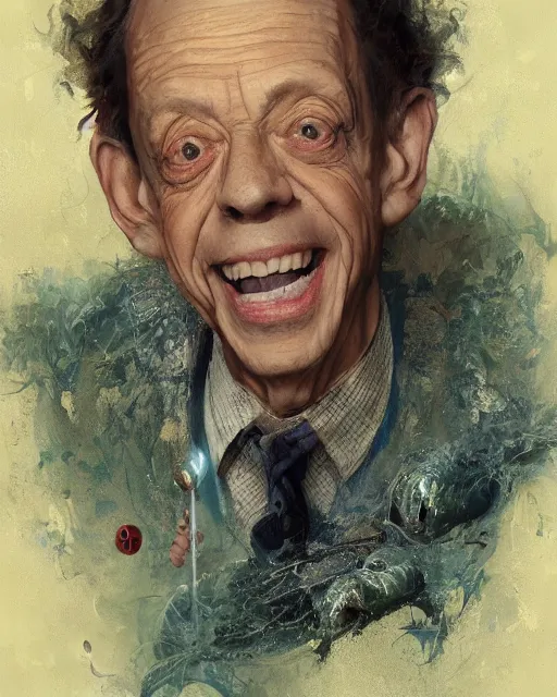 Image similar to portrait of don knotts from incredible mr limpet, character portrait, ultra realistic, concept art, intricate details, highly detailed by greg rutkowski, gaston bussiere, craig mullins, simon bisley