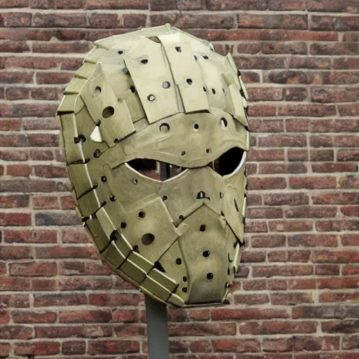 Image similar to a mask that looks like castle battlements by robert kirkman