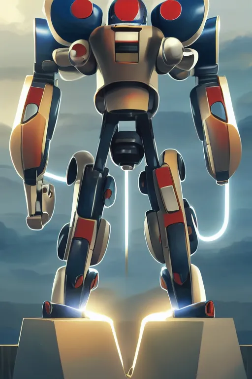 Image similar to metabots medabots medarotto medarot robot minimalist comics, behance hd by jesper ejsing, by rhads, makoto shinkai and lois van baarle, ilya kuvshinov, rossdraws global illumination ray tracing hdr radiating a glowing aura