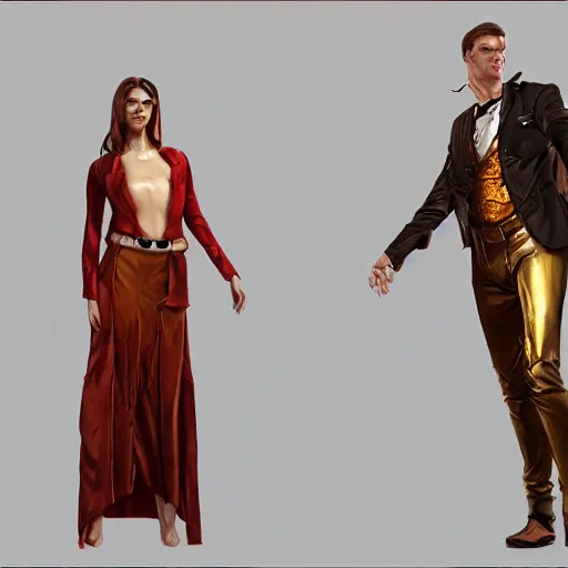 Image similar to man and woman in pose of couple vol 2 photo reference pack for artists, spirit hugs, gold trim, atmoshperic, elegant, sharp focus, huge lips, poses by satine zillah, environment by hw 6 5 2 3, art by ilya ozornin, artstation, intricate details, concept art