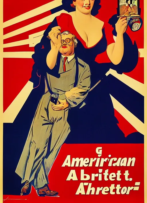 Image similar to american propaganda poster. gk chesterton. portrait by jean giraud and anton otto fischer and john philip falter and will eisner and gil elvgren