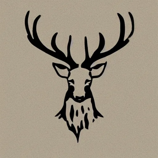 Image similar to a stag, modern, pictorial mark, iconic logo symbol