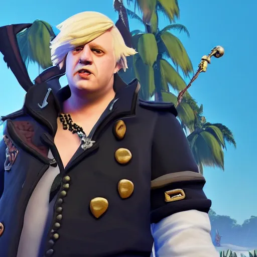 Prompt: Boris Johnson as a sea of thieves character