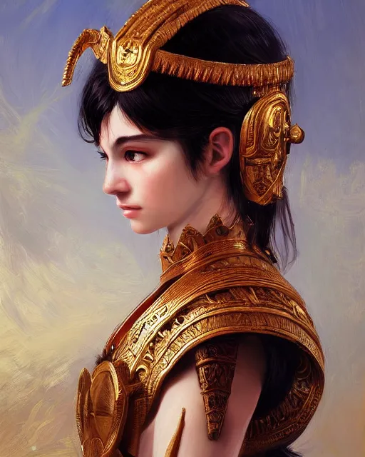 Image similar to portrait of an ancient greek character in intricate ornate armor with a smooth white mask, by ilya kuvshinov, by thomas lawrence, by bayard wu, trending on artstation, masterpiece