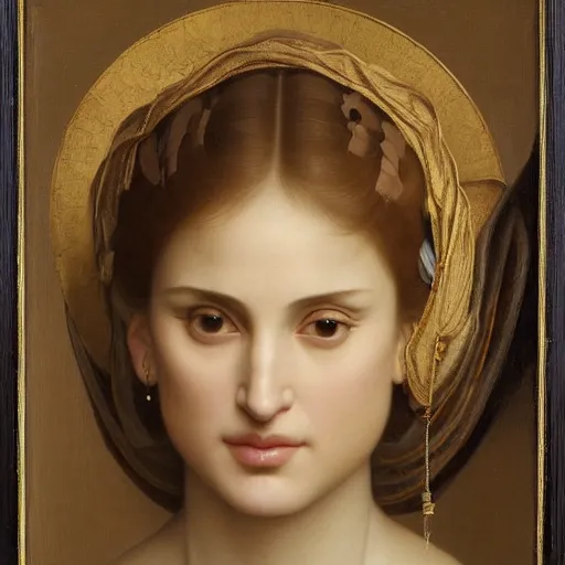 Prompt: museum quality painting of yamaguchi momoe and natalie portman, by jan van eyck, tom bagshaw, jean delville, william bouguereau, albrecht durer