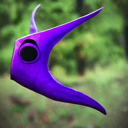 Prompt: one eyed one horn flying purple people eater realistic high quality