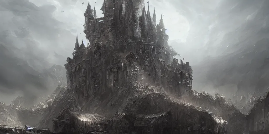 a giant castle crumbling into dust, concept art, | Stable Diffusion ...