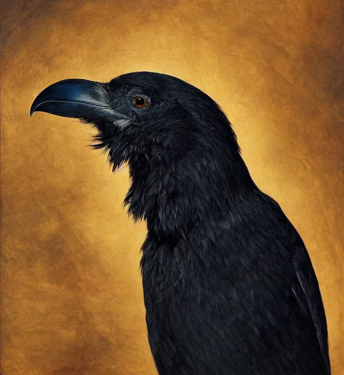 Image similar to a breathtakingly stunningly beautifully highly detailed portrait of a majestic raven, by sidney cooper and rosetti and michael cheval and turner, 4 k