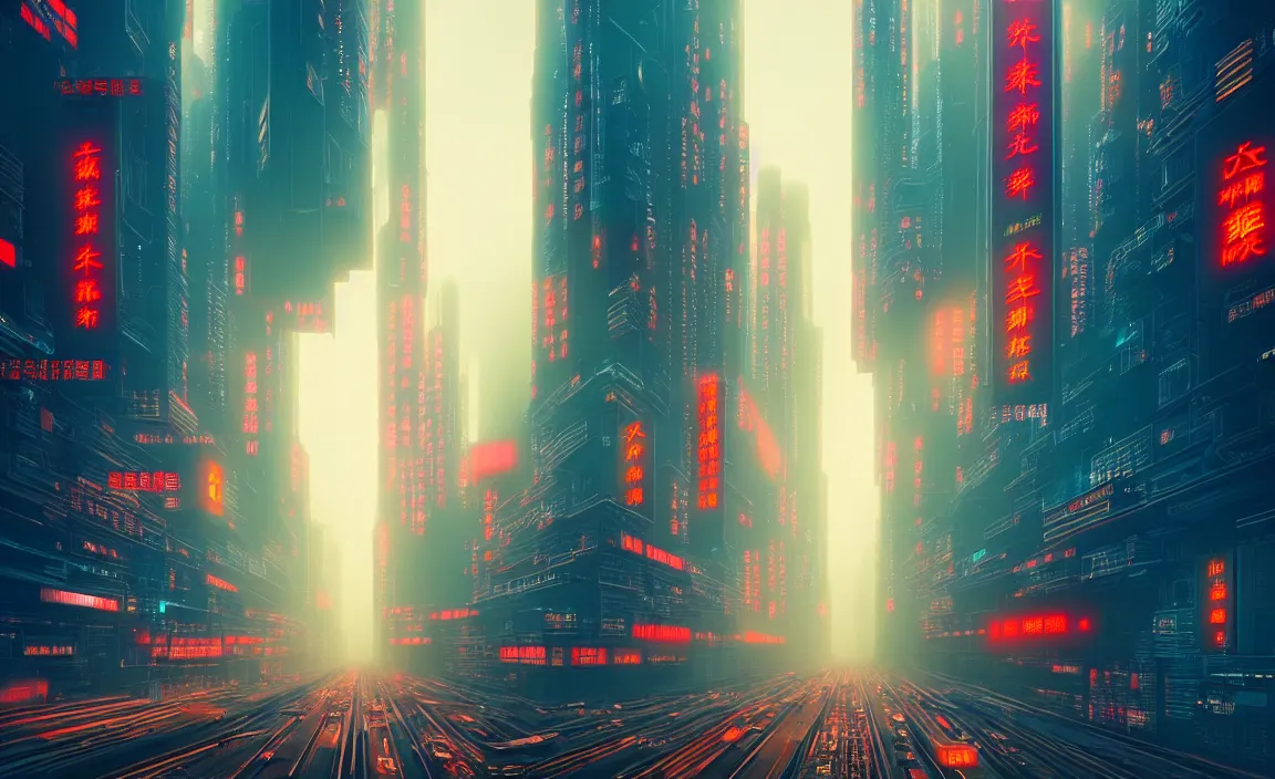 Prompt: cyberpunk city in china, traffic flow, chinese style, warm color scheme, mist, hyperdetailed, animation, by lownine.