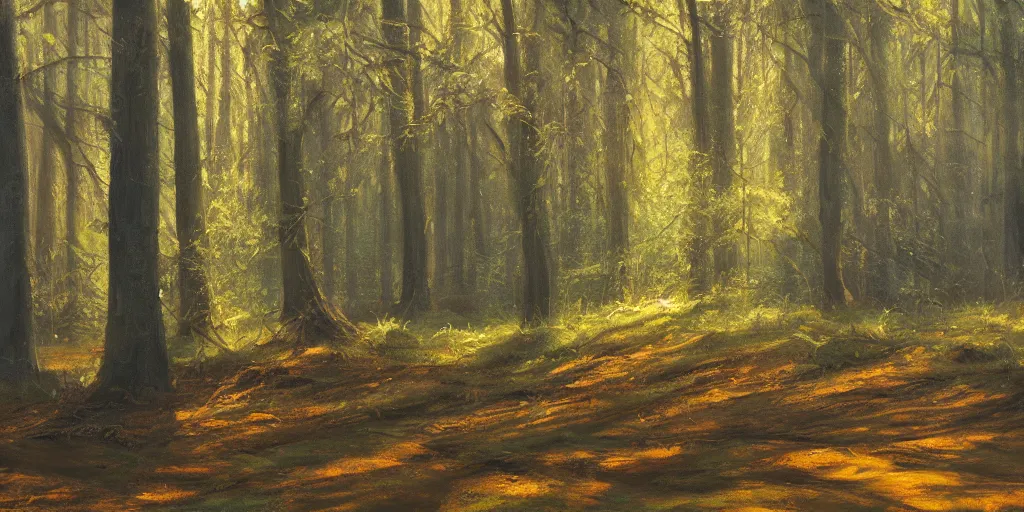 Image similar to forest, cinematic lighting, detailed oil painting, hyperrealistic, 8k