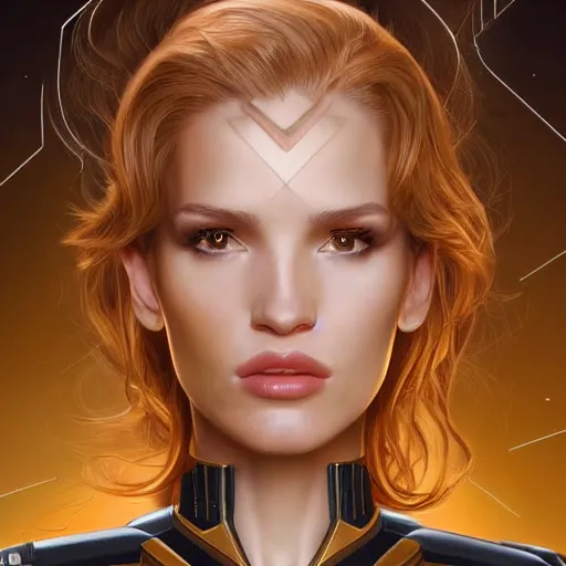 Image similar to ultra realistic illustration, bella thorne as borg 7 of 9 from star trek, intricate, elegant, highly detailed, digital painting, artstation, concept art, smooth, sharp focus, illustration, art by artgerm and greg rutkowski and alphonse mucha