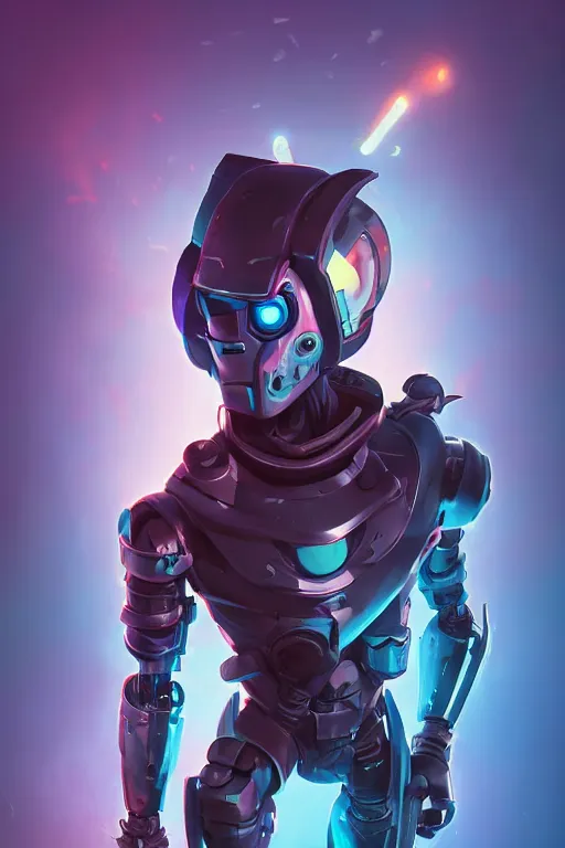 Image similar to epic mask helmet robot ninja portrait stylized as fornite style game design fanart by concept artist gervasio canda, behance hd by jesper ejsing, by rhads, makoto shinkai and lois van baarle, ilya kuvshinov, rossdraws global illumination radiating a glowing aura global illumination ray tracing hdr render in unreal engine 5