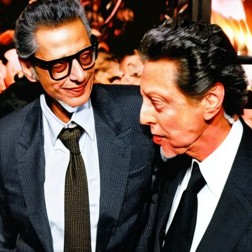 Image similar to jeff goldblum having a special moment with christopher walken