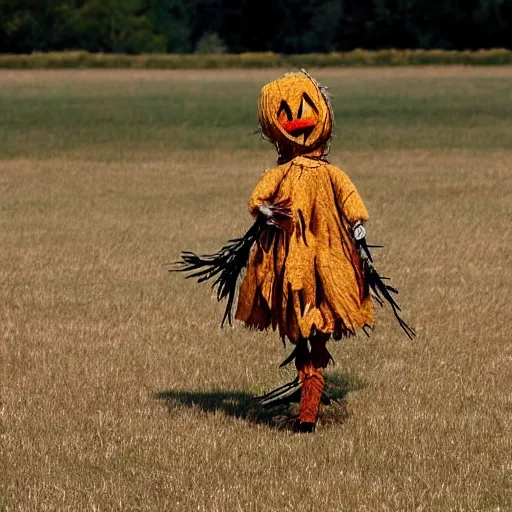 Prompt: a scarecrow doing a catwalk, by Ron Jafman