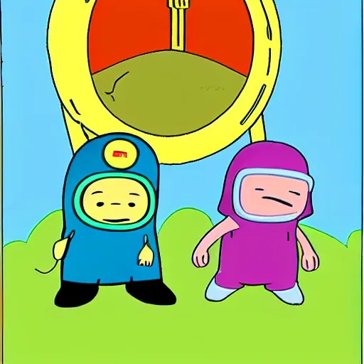 Prompt: Finn and Jake from Adventure Time in a ps2 game