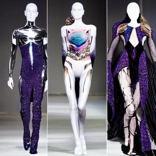 Image similar to haute couture, iris van herpen, mugler, techno mystic, inanna ashteroth, nautical siren, princess intergalactica, gateway to futurisma