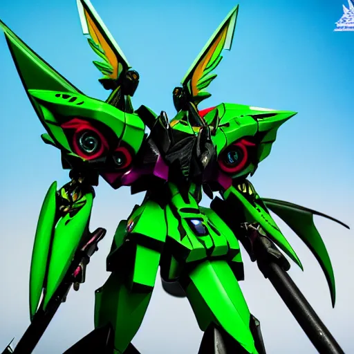 Image similar to deathscythe custom sazabi custom, by alex pardee, 3 d, 8 k hd resolution, highly saturated colors