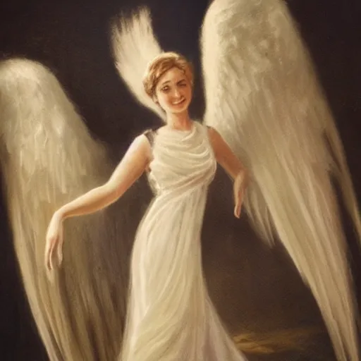 Prompt: woman with angel wings