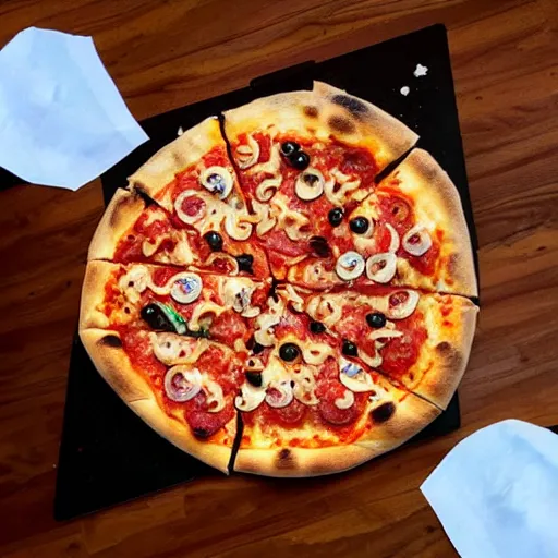 Prompt: a pizza as a portal to another dimension