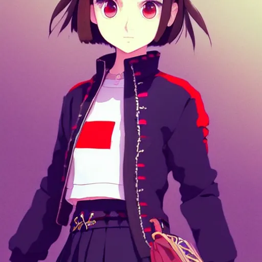 Image similar to a beautiful! boyish! natalie portman model, wearing catholic school girl outfit with mayan pattern and native style, jrpg aztec street fashion, gapmoe yandere grimdark, trending on pixiv fanbox, painted by greg rutkowski makoto shinkai takashi takeuchi studio ghibli, akihiko yoshida