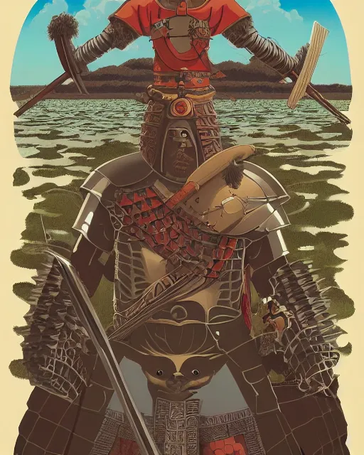 Image similar to ultrareallistic illustration of barbaric spanish conquistador, symmetrical, by yoichi hatakenaka, studio ghibli and dan mumford