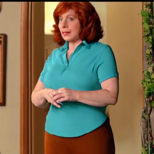 Prompt: A still of Lois Griffin from Family Guy in NCIS, turquoise blouse, tan pants
