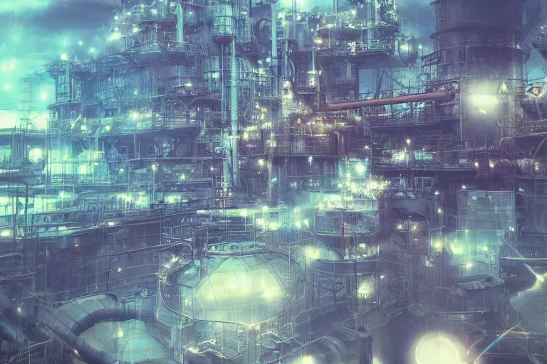 Prompt: refinery basilisk,art by randy vargas,trending on artstation, melty lighting tilt-shift,avant-garde ,award-winning,stuckism ,Toonami ,bokeh ,