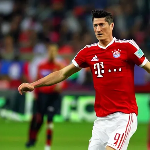 Prompt: robert lewandowski with ak - 4 7