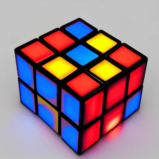 Prompt: transparant glowing Rubik's Cube