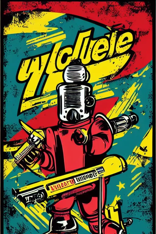 Image similar to fallout 7 6 retro futurist illustration art by butcher billy, sticker, colorful, illustration, highly detailed, simple, smooth and clean vector curves, no jagged lines, vector art, smooth andy warhol style