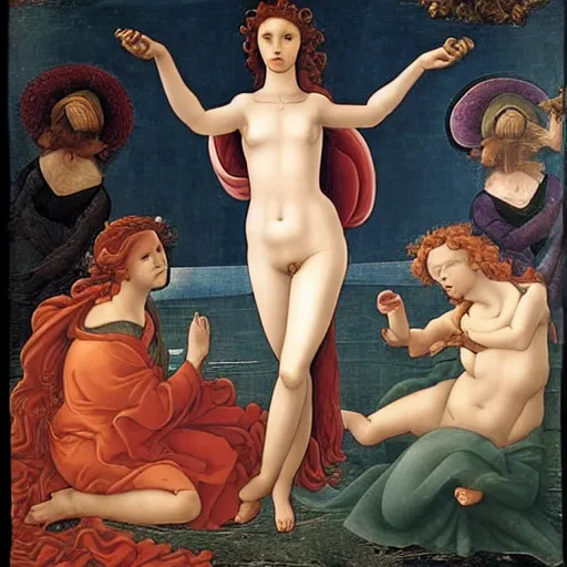 Image similar to a frame from a live action movie by birth of venus by boticelli