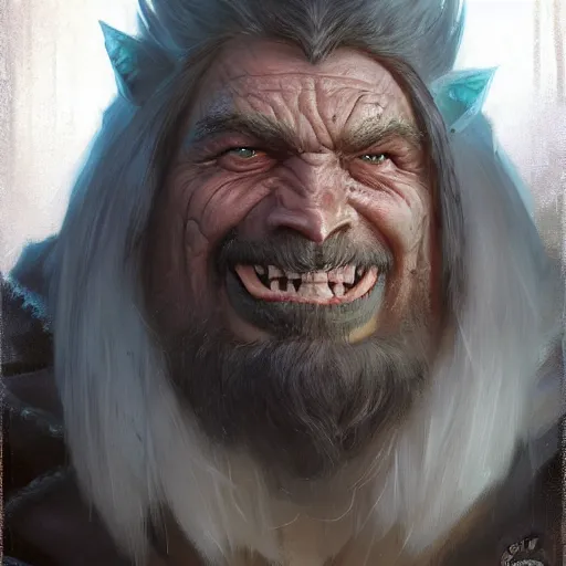 Prompt: a friendly orc taylor, close - up portrait, fantasy character portrait by greg rutkowski, gaston bussiere, larry elmore