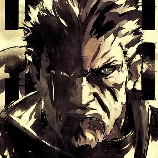 Prompt: sam!!!!!! fisher!!!!!! by yoji shinkawa, concept art, duel