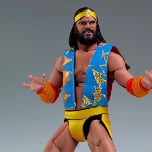 Image similar to 1 9 8 7 macho man randy savage from wwf action figure by hot toys.