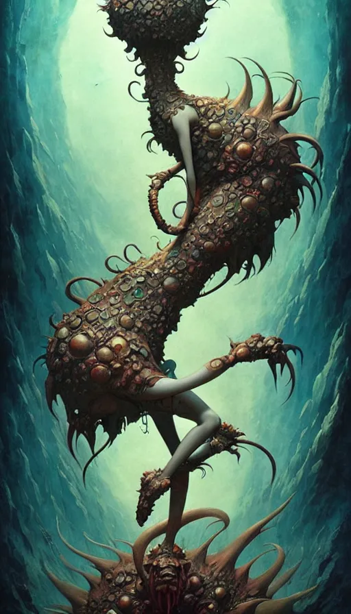 Image similar to exquisite imaginative imposing weird creature movie poster art humanoid anime movie art by : : james jean weta studio tom bagshaw frank frazetta studio ghibli