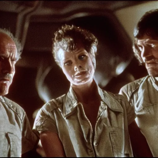 Image similar to the movie alien 1 9 7 9 but the aliens are all decrepit old men, directed by ridley scott