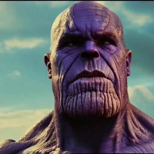 Prompt: 4K still of Thanos Smoking Marijuana, 8K