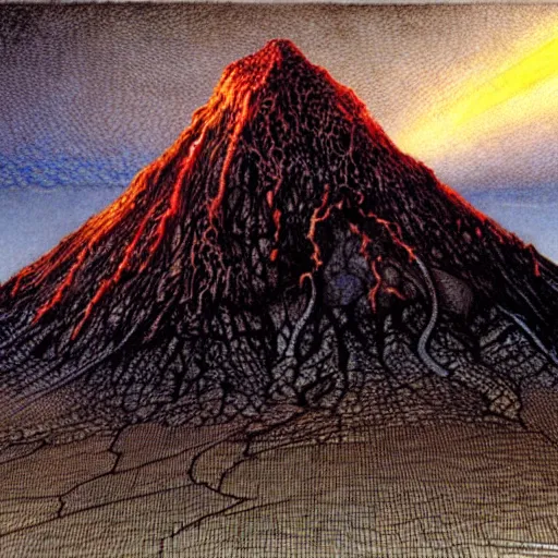 Image similar to poutine ( the canadian meal ) from mount doom by alan lee and john howe