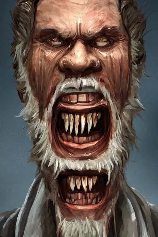 Prompt: A deranged filthy man looking like Wille. Dafoe wearing long dark damaged ripped robes looking at the ca.era with a creepy smile, long fingernails, unclipped fingernails, sharp fingernails, focus on face, sharp focus, digital painting, trending on artstation, concept art, fantasy, medieval, D&D