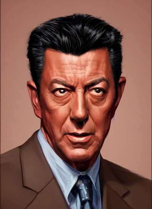 Image similar to portrait of Tom Robinson as Dean Martin, highly detailed, centered, solid color background, digital painting, artstation, concept art, smooth, sharp focus, illustration, donato giancola, Joseph Christian Leyendecker, Les Edwards, Ed Repka, WLOP, Artgerm